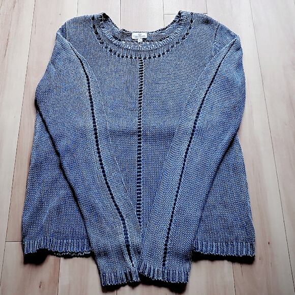Adriano Goldschmied Blue Knit Long Sleeve Cotton Oversized Sweater Size L - Picture 1 of 5